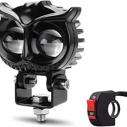 NIGHT LIFE Owl-Shaped LED Fog Light 55W with Dual Beam Yellow & White, Waterproof Aluminium Body, 9V–24V DC – Universal Fit for Bikes, Scooters, Cars – With Switch, Stylish & Durable – Pack of 1-13