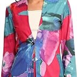 Women Multicolor Co-ords Set - Casual Polyester V-Neck Long Full Sleeve Shirt & Thigh Length Regular Shorts - Abstract Print-picture-31