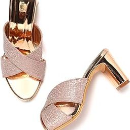 Women's Comfortable Slip On Golden Fashion Block Heels for Casual, Party, Formal & Festive Occasions.-image-12