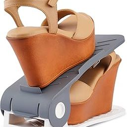 Mechdel Adjustable Shoe Slots Organizer, Portable Shoe Rack Holder, Space Saver -6SET (Grey, Plastic)-picture-25