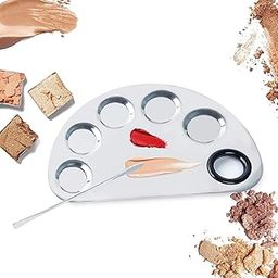 Makeup Mixing Color Plate with Spatula for Cosmetic Foundation D Shape Palette-44
