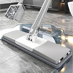 JAYTOP Moppers for Cleaning Floor 2 in 1 Dehydrated Self-Wringing Mop || Wet and Dry Mop for Home Cleaning Floor || Mops Stick for for Bathroom/Offfice/Home/Outdoor ||1 Extra Pad Free (Grey)-image-59