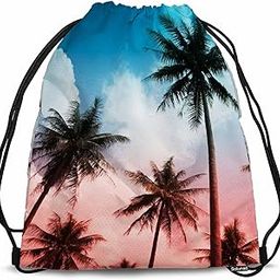 Drawstring Backpack Bag Sports Gym Sack Colibri Bird Red Flower Green Branch Shoe Bag Women Men 14x16.9 Inch-image-62