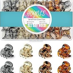 HOYOLS 36 Pcs Small Tortoise Hair Claw Clips, Mini Half Up Plastic Hairclips for Women Girls, Strong Grip Non-Slip Jaw Clips for Thin Short Hair (Amber Glow Mix Color)-image-49