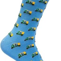 Printed Socks For Men, Men's Soft Cotton Crew Length Combed Socks, Office & Casual Wear | Anti-Microbial Seamless Toe & Odour Free | Calf Length & Fun Prints.-image-42