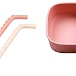 tudd Sipper Straw Set | Reusable Silicone Bendy Straws for Kids with Brush | Safe & Easy Clean with Silicone Travel Bowl - Baby Feeding Product | Pink-image-30