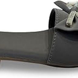 Women's Leather Ballet Flats with Crystal Bow, Low Heel Comfort Slippers-image-96