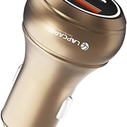 LAPCARE CARGE 145W Car Charger with Dual Output, Type C (45W) PD/PPS, USB Port (100w), Compatible for Smartphones, USB Devices (Copper & Golden)-8