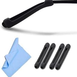 Bhavya Optic Silicone Eyeglass Ear Grip, Temple Grip Holder, Microfiber Cleaning Cloth for Glasses 2 pairs ear grip sleeves and 1 cleaning cloth-image-95