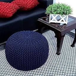 Pouf Puffy for Living Room Sitting Round Ottoman Footrest Seat Bean Filled Stool for Foot Rest Rope Twisted Bean Bag Design Foot Stool for Office Home Decor,-image-89