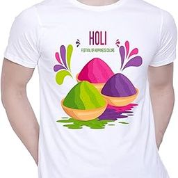 Graphic Printed T-Shirt for Unisex Holi - Festival of Colors | Festive T-Shirt Tshirt | Casual Half Sleeve Round Neck T-Shirt | 100% Cotton | D00310-14-image-78