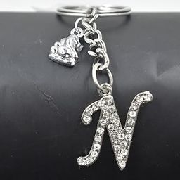 ALPHABET N LETTER METAL MAHA GANPATI CHARM PROTECTIVE KEYCHAIN FOR CAR, BIKE-picture-45