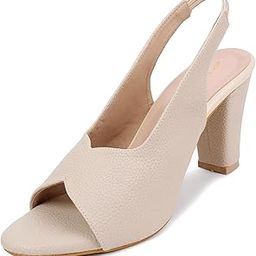 Ankle Strap Pointed Toe Block Heel Pumps Sandals For Women| Fashionable Sandals, Office, Party and Formal Occasions | Light weight, Soft Footbed, Comfortable & Stylish - (47067)-17