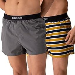 damensch Men's Regular Fit Cotton Breeeze Ultra Light Inner Boxers - Las Grey,Bali Mustard-XL (Pack of 2)-picture-46