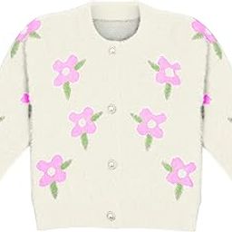 Baby Girl Knitted Fur Wool Warm Full Sleeve Flower Sweater Cardigan Winter Party Sweater for Kids-image-8