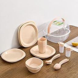 MERISHOPP 48Pcs PP Dinnerware Sets Travel Camping Cutlery Set for Camping Home RV| Camping Cookware Set | Outdoor Utensil Set-image-15