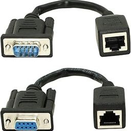 DB9 RS232 to RJ45, DB9 9-Pin Serial Port Female&Male to RJ45 CAT5 CAT6 Ethernet LAN Extend Adapter Cable-2pcs (2-Cable)-image-51