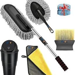 GaxQuly 5 Pcs Microfiber Car Duster Accessories Kit with Scratch & Lint Free Duster || Interior & Exterior Car Cleaning Detailing Best Tools Best for Cars, SUVs, Sedan, Car Cleaning Kit (5)-14