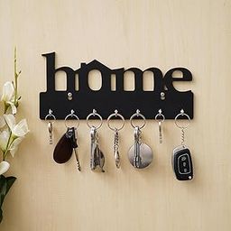 Webelkart Premium Home Keys Wooden Key Holder (29 cm x 13.5 cm x 0.4 cm, Wood) 7 Hook - Decorative Items for Home Decor (Black)-image-28