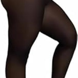 Womens Fleece Lined Tights Fake Translucent Pantyhose Thermal Opaque High Waisted Winter Legging Footed Sheer Tights Plus Size Pack of 1-image-7