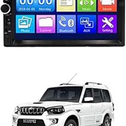 AYW 7 INCH Double Din Car Screen Stereo Media Player Audio Video Touch Screen Stereo Full HD with MP3/MP4/MP5/USB/FM Player/WiFi/Bluetooth & Mirror Link for New Scorpio-30