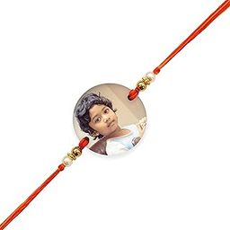 Special Bracelets for Brother – Personalized Photo | Custom Photo rakhi for Brother & Traditional Multicolor Combo for Raksha Bandhan | Round Customized rakhi with Picture-image-22