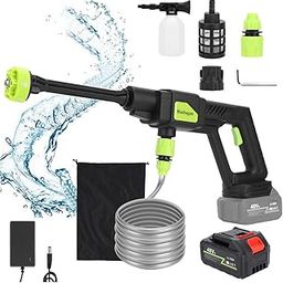 Hasbagan Cordless Pressure Washer - 800PSI Portable Power Washer with 3.0Ah 12000mAh Battery 6-in-1 Nozzle - Handheld High-Pressure Car Washer Gun - Power Cleaner for Car/Garden/Home/Floor-picture-30