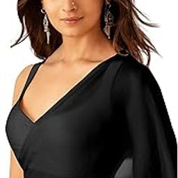 Women's Plain Pure Georgette Saree With Unstitched Blouse Piece (Rocky Aur Rani Ki Prem Kahani Alia Bhatt Saree)-48