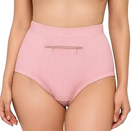 fashiol Women's Boyshorts Cotton Full Coverage Zipper Panty with Front Pocket Hipster Panties Seamless Dailywear Underwear - Pack of 1-picture-12