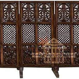 Home & Goods International Wooden Room Partition for Living Room || Mixed Design - 4 Feet (3 Panel with Stands)-image-55