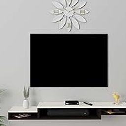 Laurente Wall Mount Engineered Wood TV Entertainment Unit Stand Set Top Box Stand for Living Room Flowery Wenge & Frosty White Large (Ideal for up to 60") Screen-picture-2