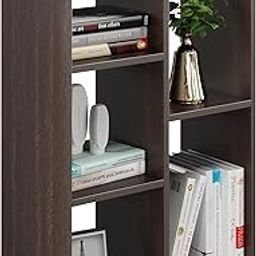 FURNEASER Dellwin Book Shelf for Home, Book Shelf for Home Library, Wooden Book Rack, Corner Shelf for Living Room, Study Room & Office (Wenge)-29