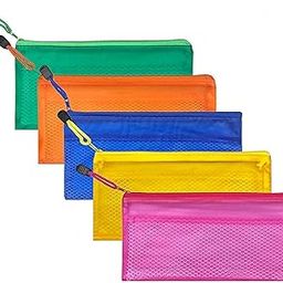 NSSP Cheque Size Plastic Multicolor Pouch With Zipper, Pencil Pen Stationary Case Travel Document Holder Bag Cosmetics Pouch (23.5Cm X 11Cm) (Cheque, Pack Of 5)-image-26