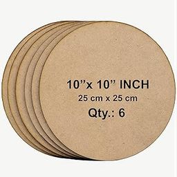 AJANTA ROYAL Unfinished Pine MDF 2.5mm Thick Round Board for Art and Craft for Resin Art, Lipan Art, Mandala Art, Pyrography, Painting (10 in.X 10 in.)(Qty-6)-image-86