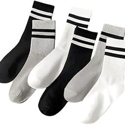 Men & Women Striped Mid-Calf/Crew (Pack of 3)-image-1