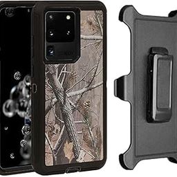 Fastsun Samsung Galaxy S23 Plus Defender Case, Camo Designed Protective Defender Shockproof Hybrid Case Dual Layer Design Hard Cover with Belt Clip for Samsung Galaxy S23 Plus (Camo Black Tree)-image-64