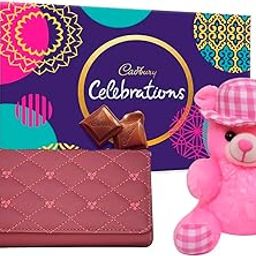 Saugat Traders Rakhi Gift for Sister - Soft Toy, Celebration Chocolate Box & Womens Wallet - Gift for Sister On Rakshabandhan-Birthday Gift for Daughter-Best Friend-Elder Sister-image-10