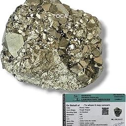 OCA Orignal Pyrite Stone Cluster - (Up to 40 Grams) Gold Rock Pyrite, Reiki Crystal, Certified Pyrite, High Energy Natural Iron Pyrite Stone, Energized by Top Astrologers, Financial Growth, Confidence & Success-picture-31