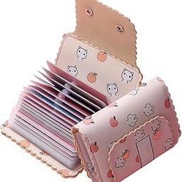 wolpin 20 Slots Leather Credit Card Holder Wallet for Men & Women Leatherette Business Card Holder ID/Visiting/Debit/Credit Card Holder Case Card (Pink)-image-89
