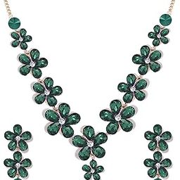 Jewellery Sets for Women Crystal Choker Necklace Jewellery set with Earrings For Girls/Women-image-25