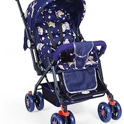 Dumbledo Premium Stroller: Ensuring Baby's Safety and Comfort with 2-Point Harness, Viewing Window, 3 Adjustable Recline Positions, European Canopy, Storage Basket, and Navy Blue Mattress-picture-28