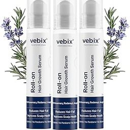 Vebix Professional Rosemary Roll On Hair Growth Serum, with Redensyl & Anagain | Promotes Hair Growth, Reduces Hairfall & Improves Scalp Health | For Unisex, All Hair Types | 27ml (Pack of 3)-image-107