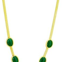 Women's Stainless Steel Jewelry Set – Oval Green Crystal Pendant Necklace, Bracelet & Earrings – Elegant Gift Set-10