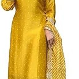 Women's Regular Silk Blend Table Kurta Pant Set with Mal Cotton Digital Print Dupatta and Embroidery Work Suitable for Every Indian Occasion-image-51