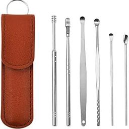 MERISHOPP® 12Pcs Ear Wax Removal Tool Stainless Steel Earpick Household Men Women Brown|Health & Beauty | Health Care | Ear Care | Ear Wax Removers-image-87