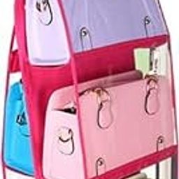 6 Pocket Hanging Handbag Closet Organizer Large Clear Hand Bag Storage Transparent Purse Pouch Organizer(Multicolour)-image-62