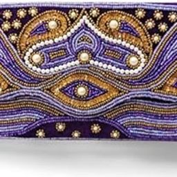 Designer beaded clutch purple color in medium size-image-31
