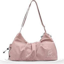 PALAY® Women Gym Bag Fashion Nylon Gym Bag with Shoe Compartment Duffle Bag Travel Shoulder Bag Multifunctional Gym Bag Waterproof Day Pack Shoulder Bag Gym Bag with Adjustable Shoulder Strap, Pink-picture-16