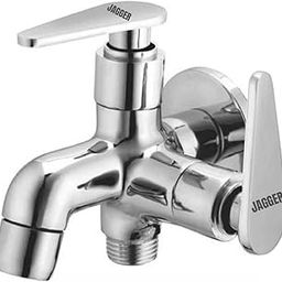 JAGGER JAG180 2 Way Tap OR 2 in 1 Bib Cock Taps Compatible for Washing Machine, Bathroom, Toilet Hose with Teflon Tape and Wall Flange (PAN)-picture-21