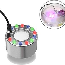 Jainsons 12 LED Ultrasonic Mist Maker – Mini Fog Machine for Fountain, Pond, Humidifier – Halloween Fogger with Color-Changing Lights – Indoor/Outdoor Water Fountain Accessory-2